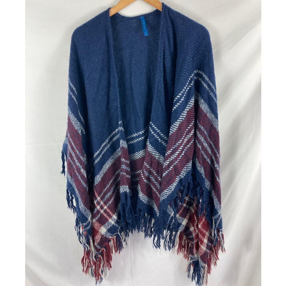 Falls Creek Plaid Fringe Sweater size S/M